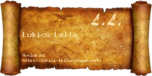 Lukics Leila névjegykártya