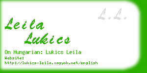 leila lukics business card